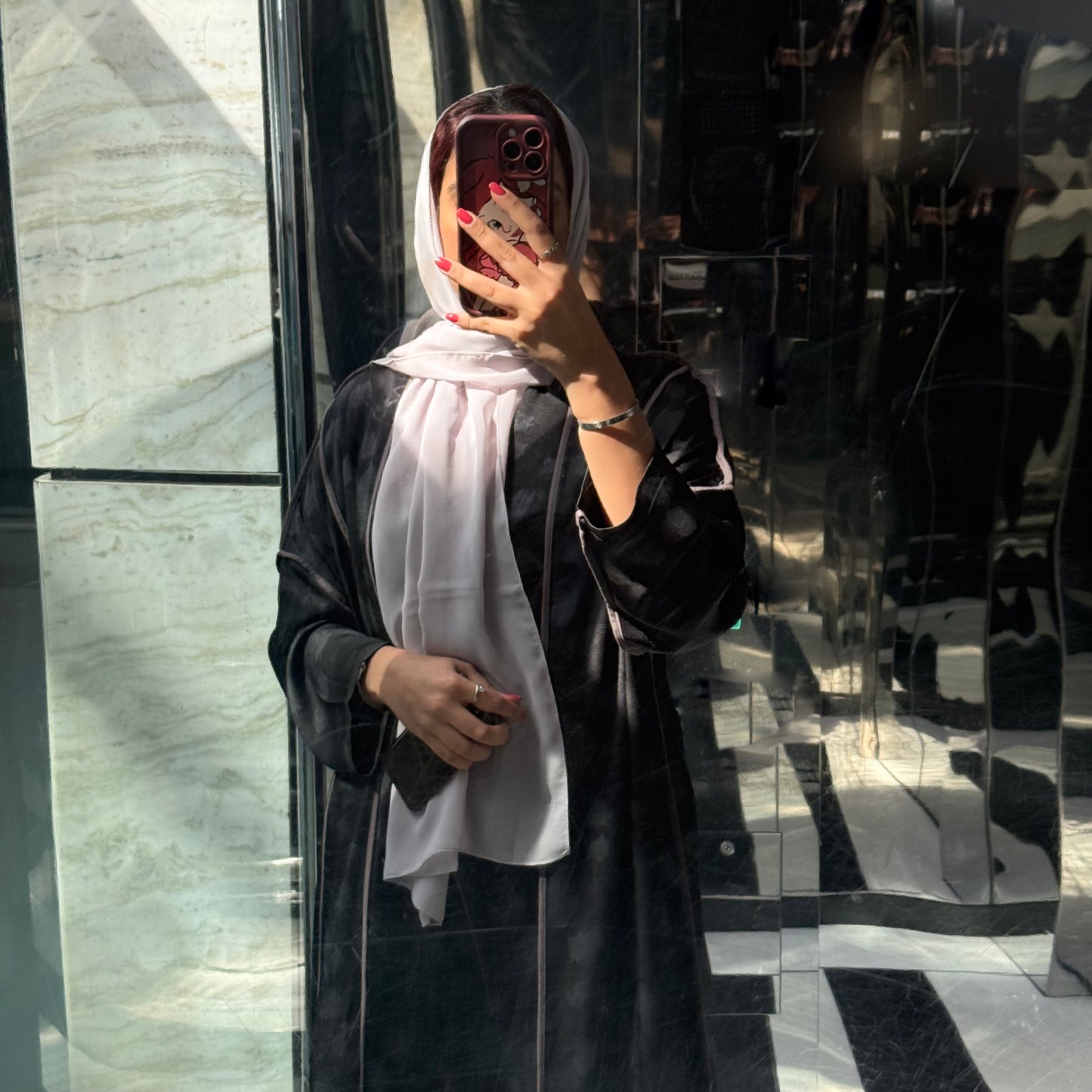 Black with silver autumn leaves