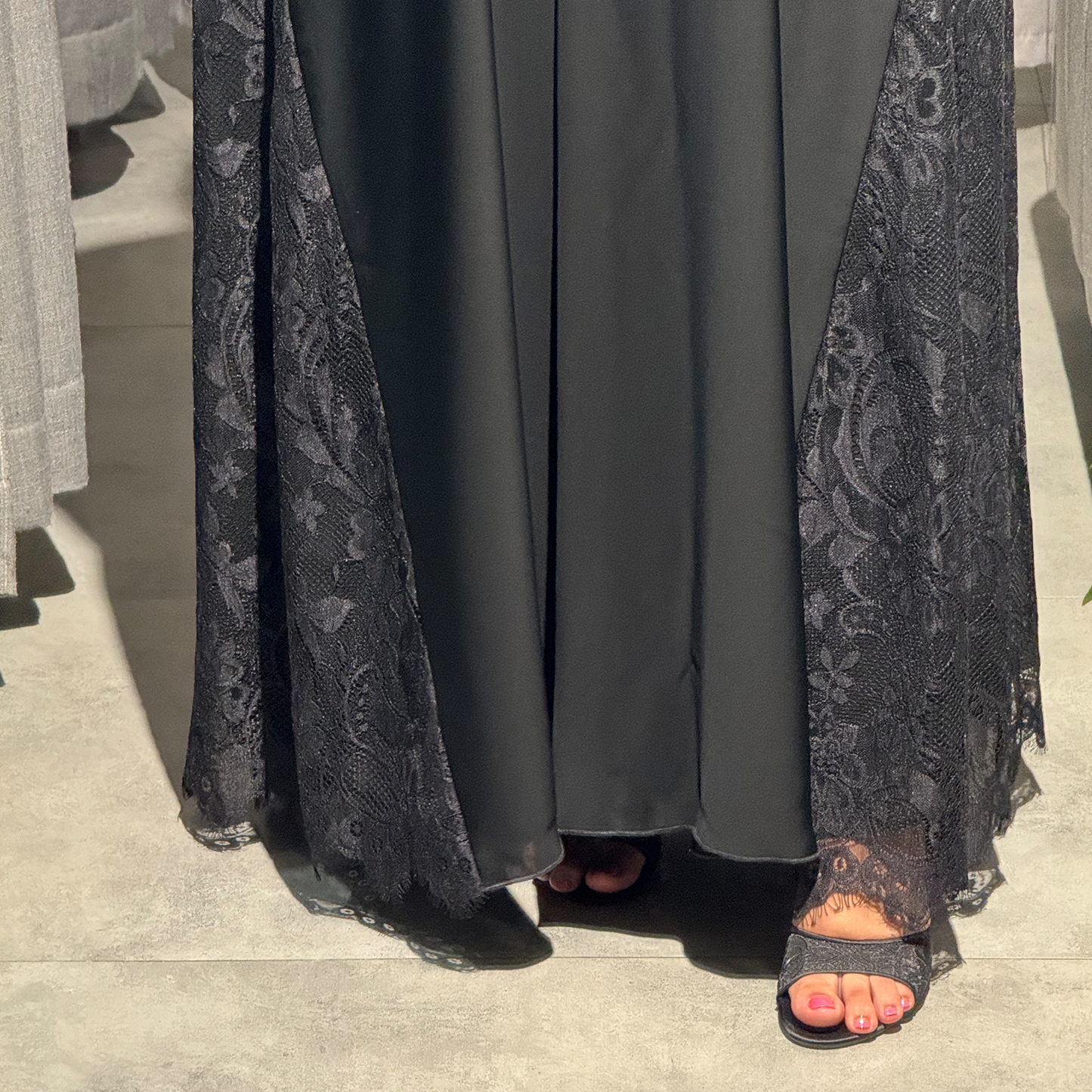 Dantel with black nada fabric