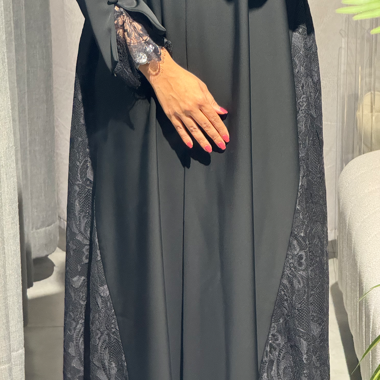 Dantel with black nada fabric