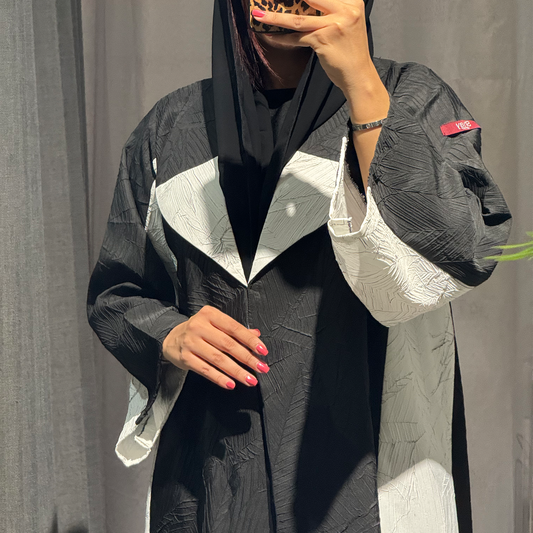 Formal abaya with white n black