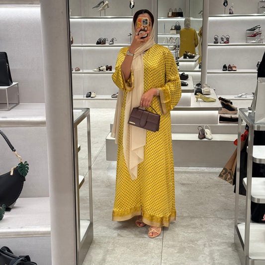 Indian Yellow Style Abaya