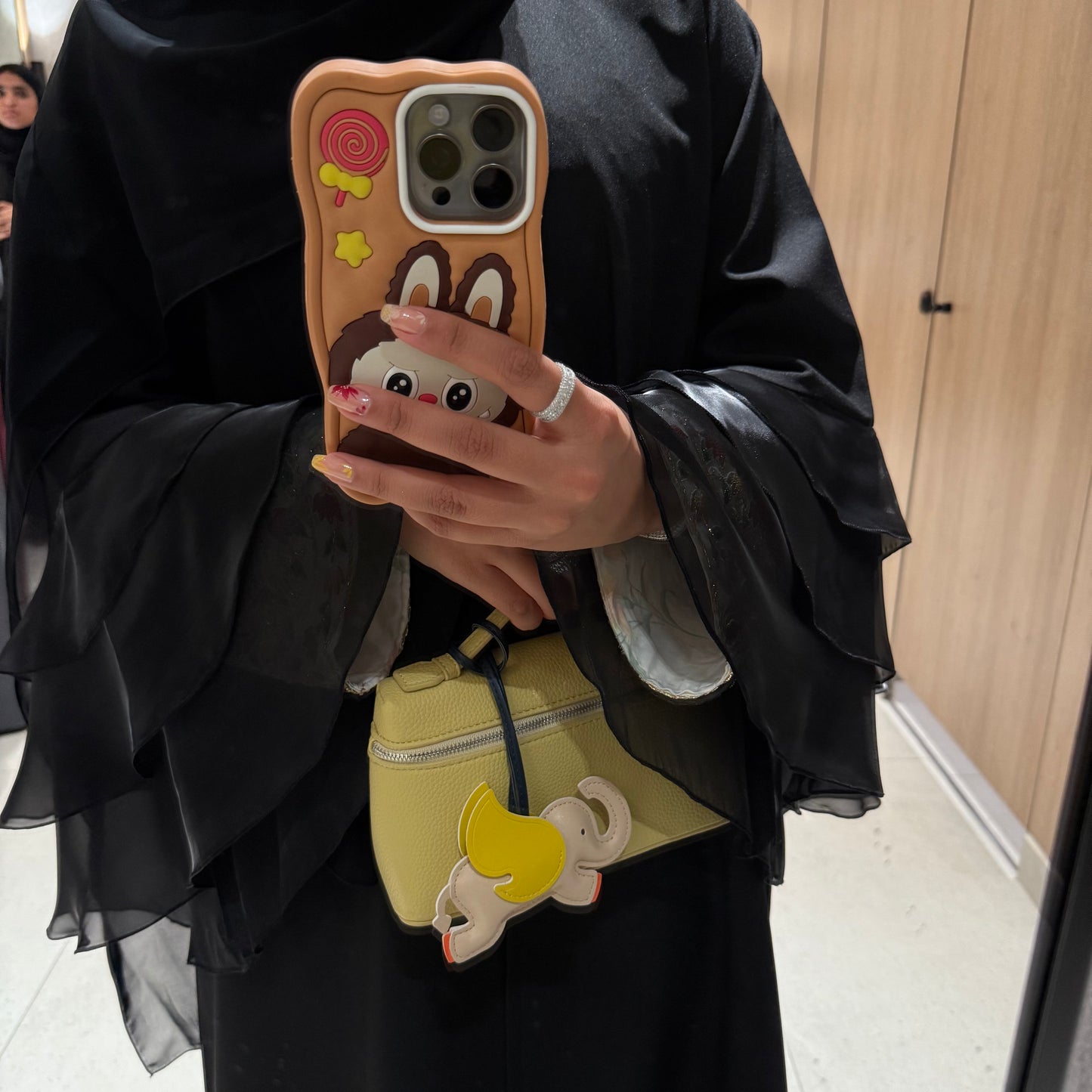 Organza abaya with crepe fabric
