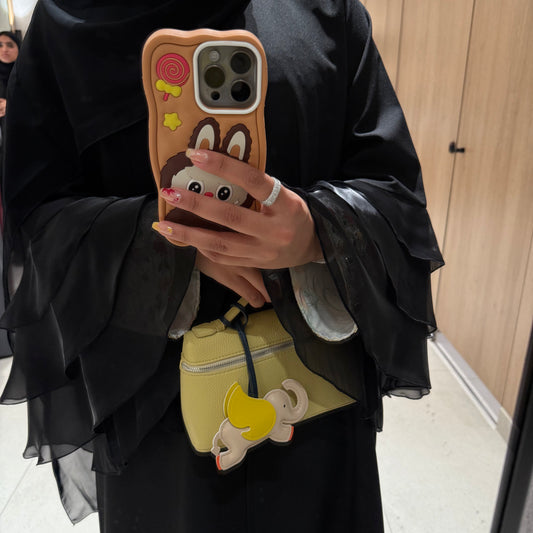 Organza abaya with crepe fabric