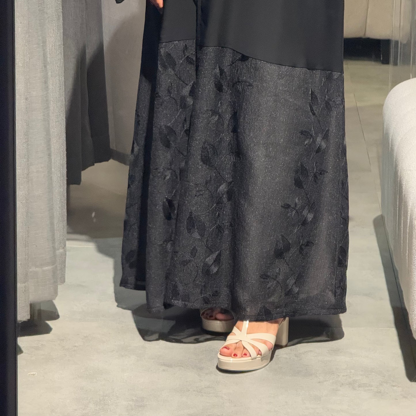 Flowered Organza with black nada fabric