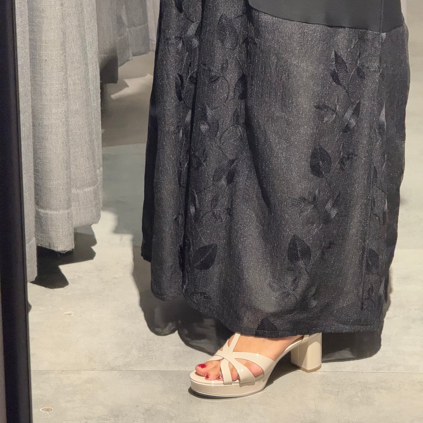 Flowered Organza with black nada fabric