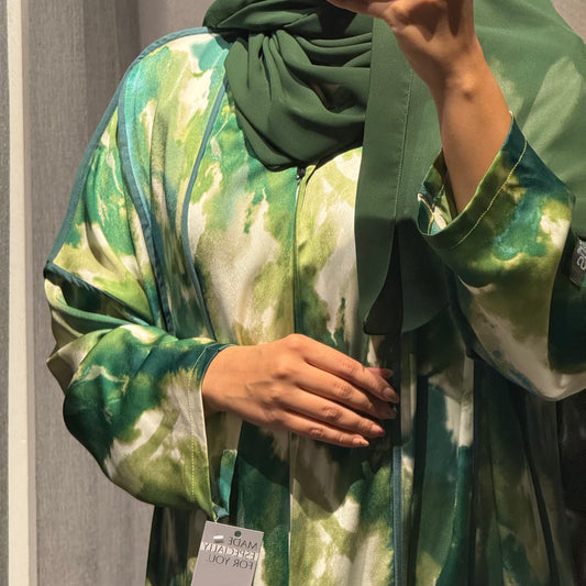 Abaya with marble green