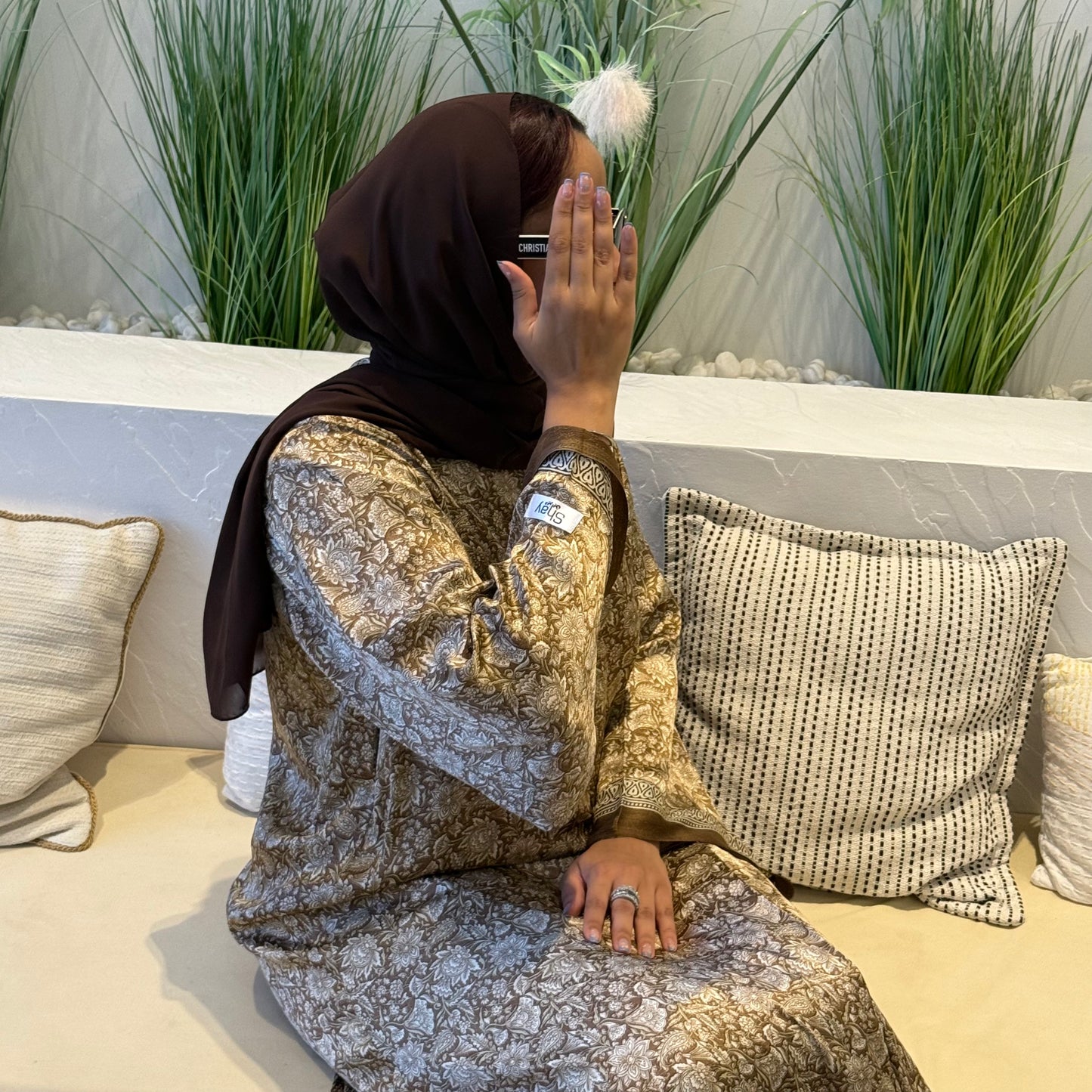 Indian Brown and Grey Style Abaya