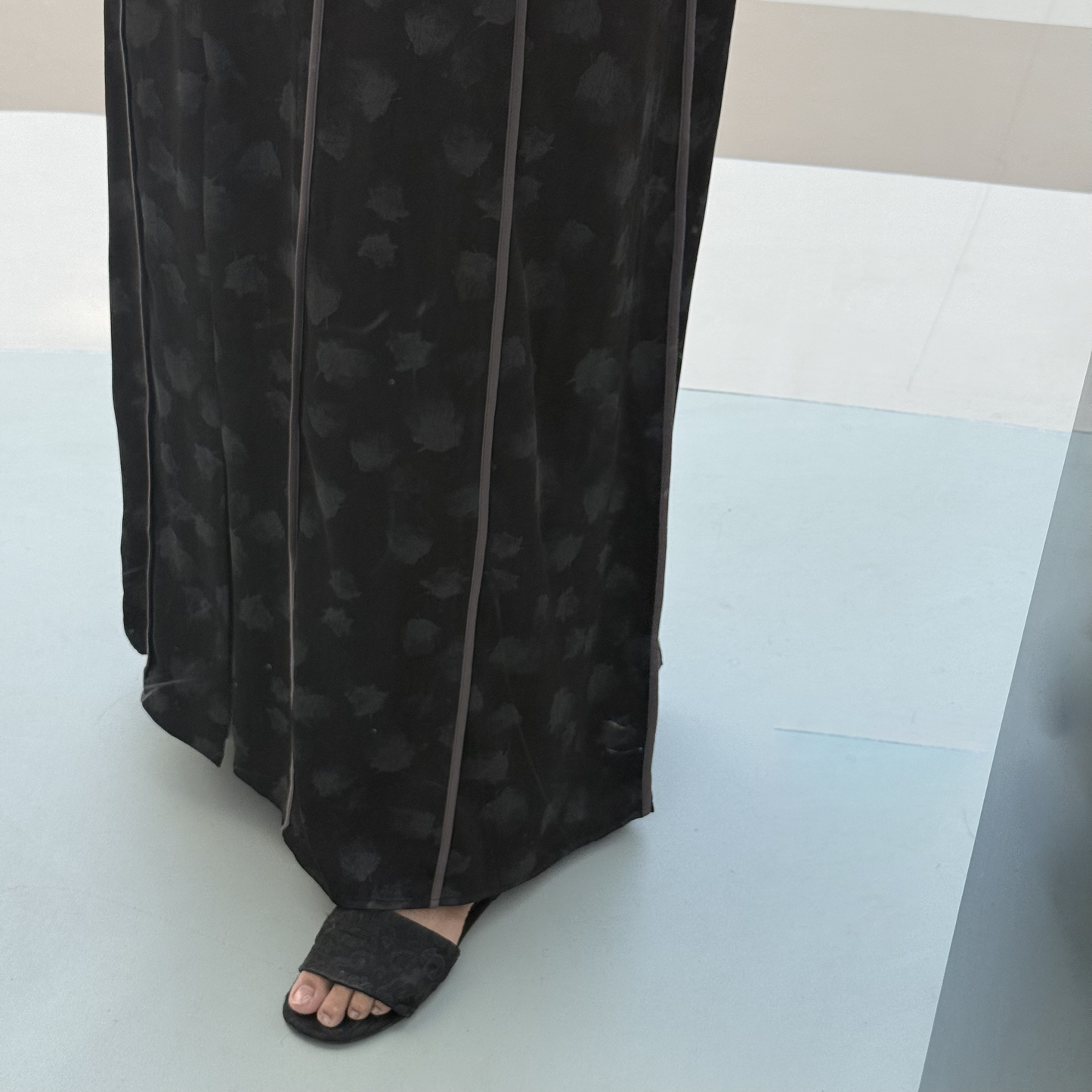 Black with silver autumn leaves