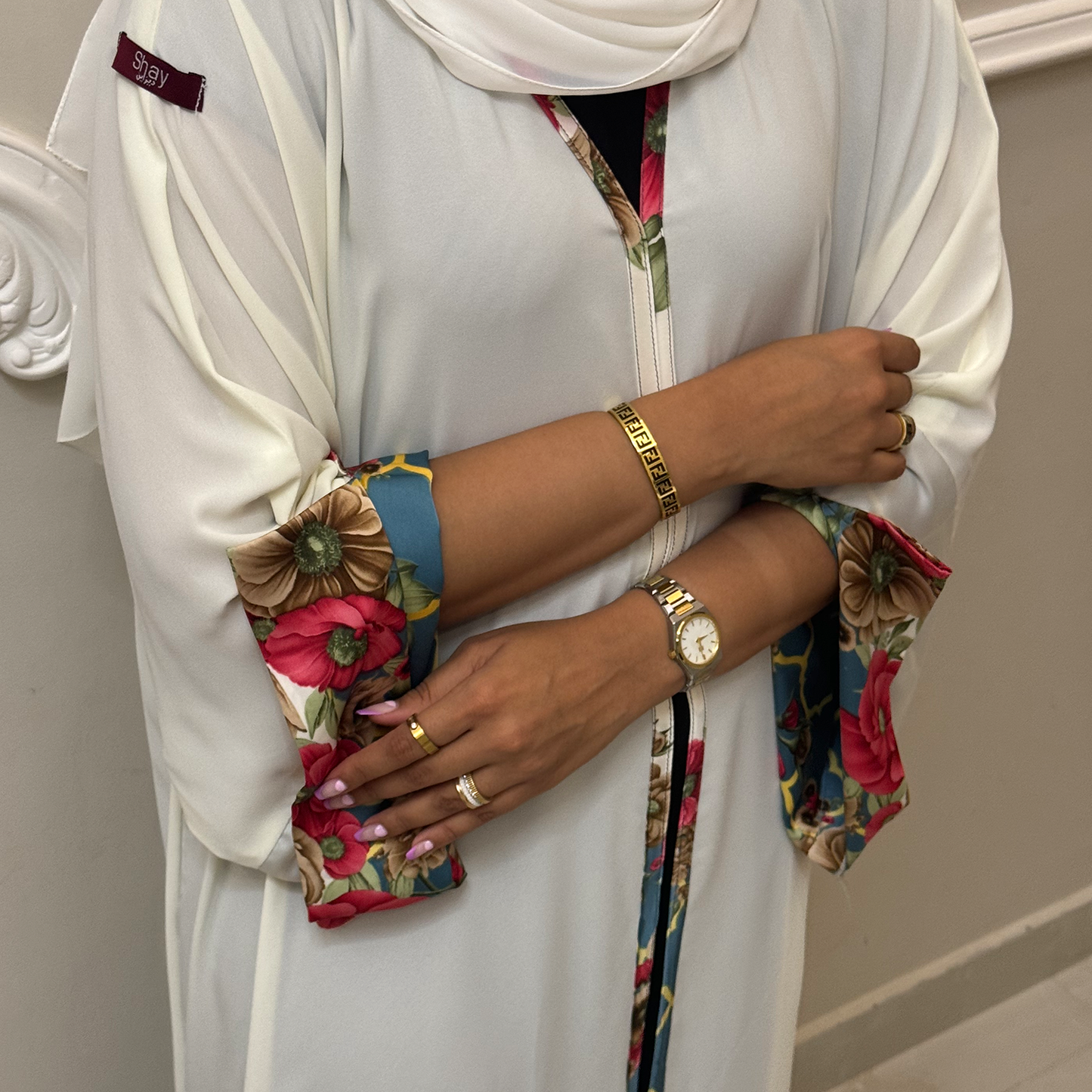 Flowered in pink sleeves